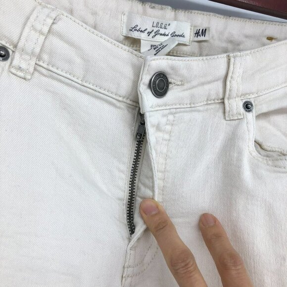 H&M Label  Of Graded Goods LOGG beige Skinny Jeans size 14 - Picture 6 of 16